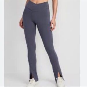 Old Navy Gray Split-Hem Leggings